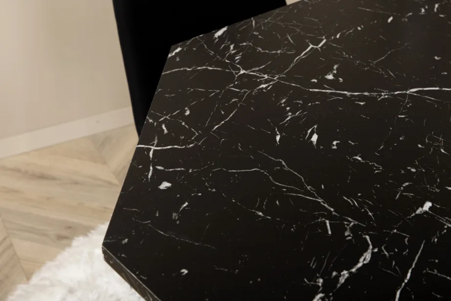 Must marmormustriga kaheksanurkne söögilaud Marbs ja neli Muce tooli, GR22120 – 9