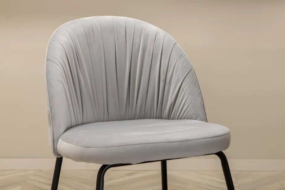 Ristkülikukujuline söögikomplekt Uno – pähklispoon laud ja hallid velvetist toolid, GR22154 – 10