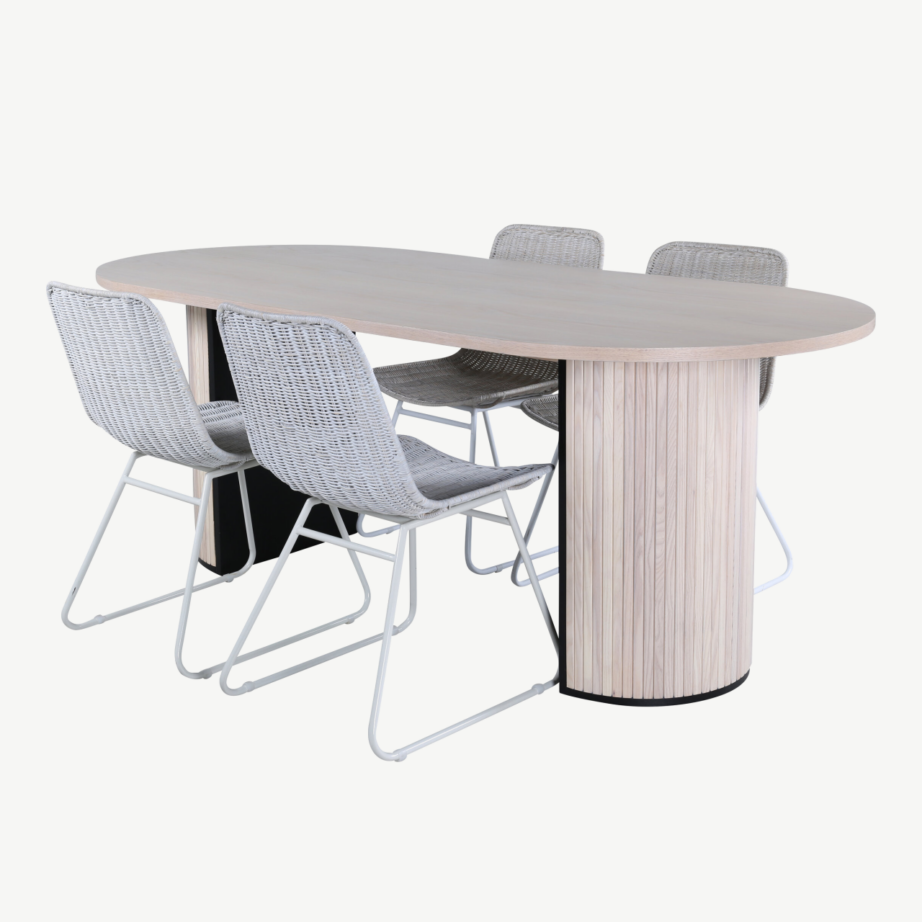 Bianca ovaalne söögilaud ja Cirebon rotangist tool, GR22182 – 2