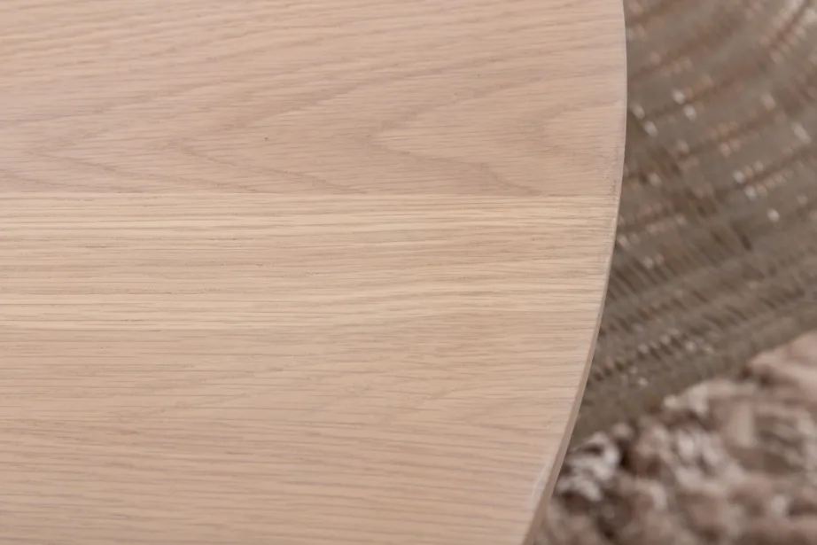 Ümmargune söögilaud Bianca valge peitsiga, 110cm + rotangist tool, GR22212 – 9