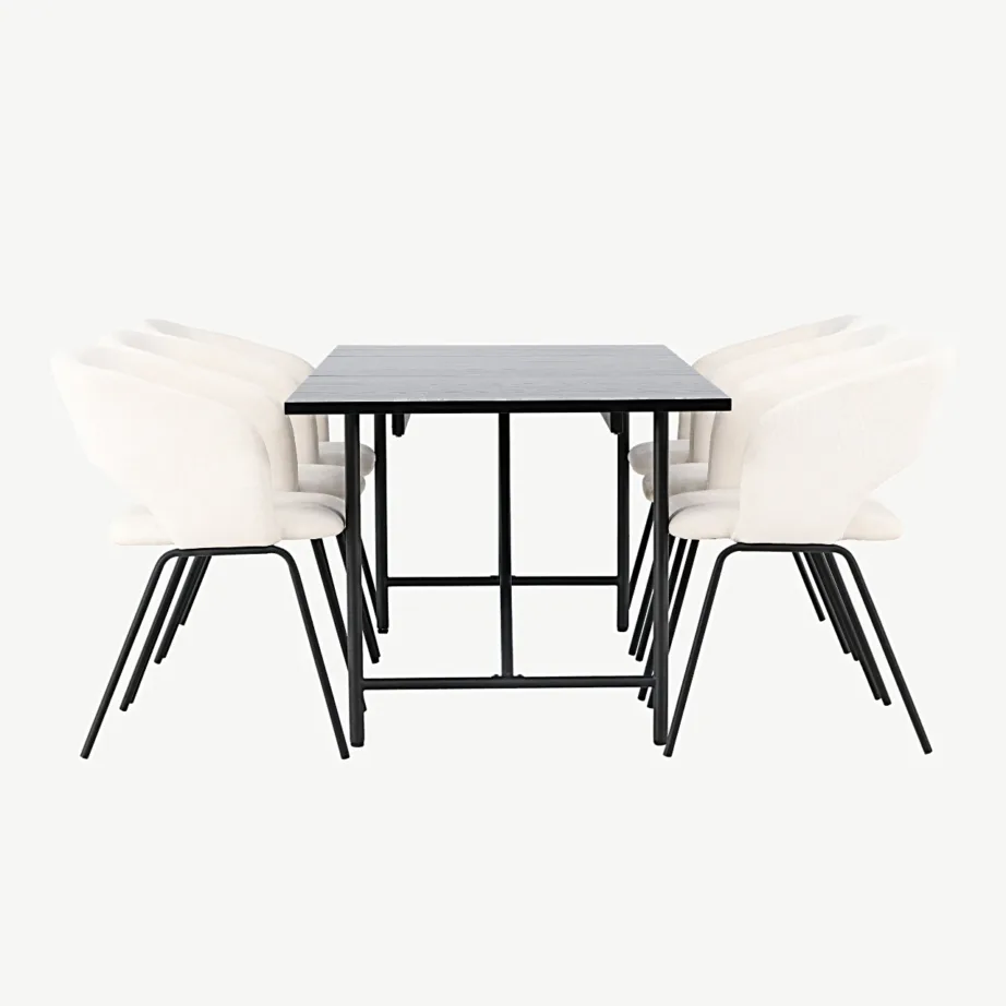 Söögitoakomplekt Astrid – must söögilaud murdvalgete Day toolidega, GR23510 – 3