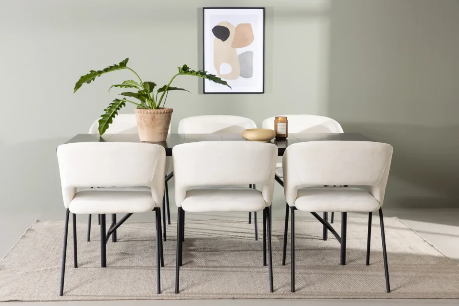 Söögitoakomplekt Astrid – must söögilaud murdvalgete Day toolidega, GR23510 – 5