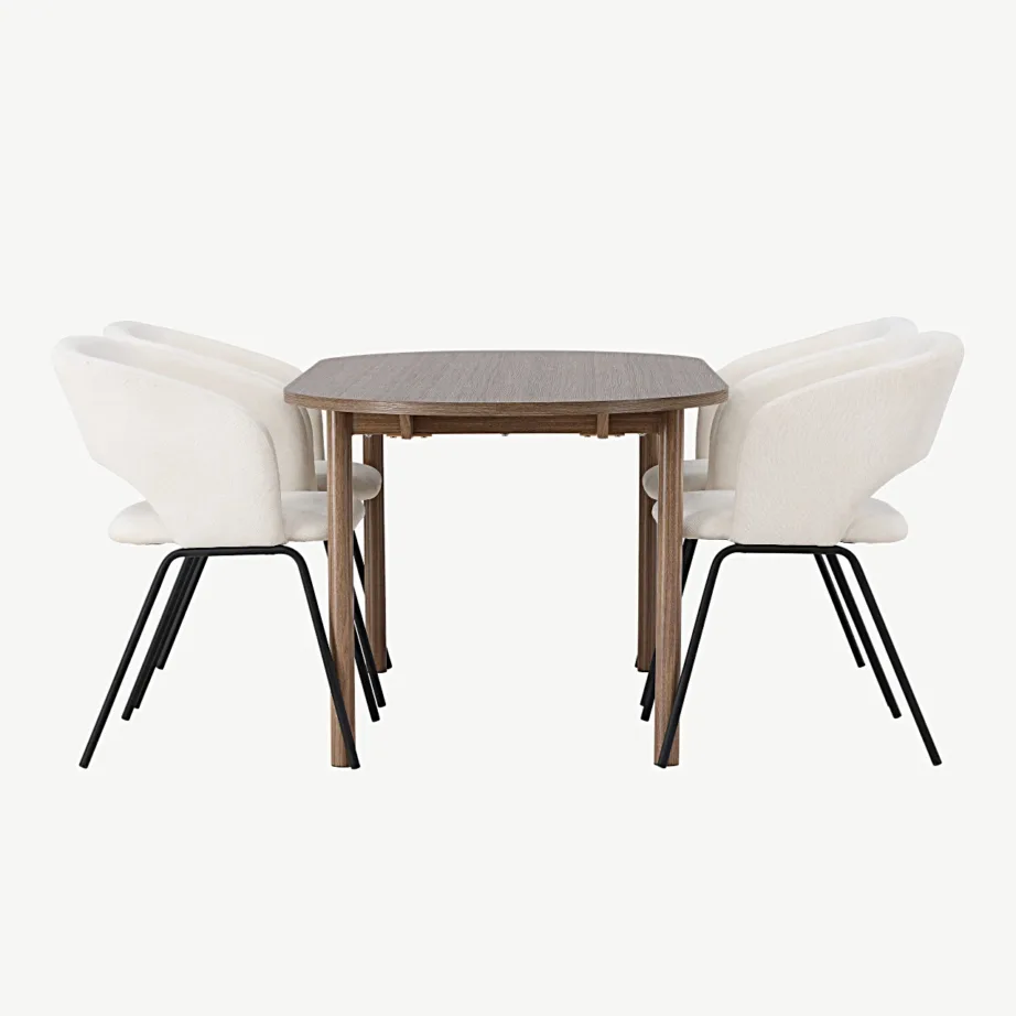 Ovaalne söögikomplekt Andy murdvalgete polsterdatud toolidega, 4 tk, GR23667 – 3