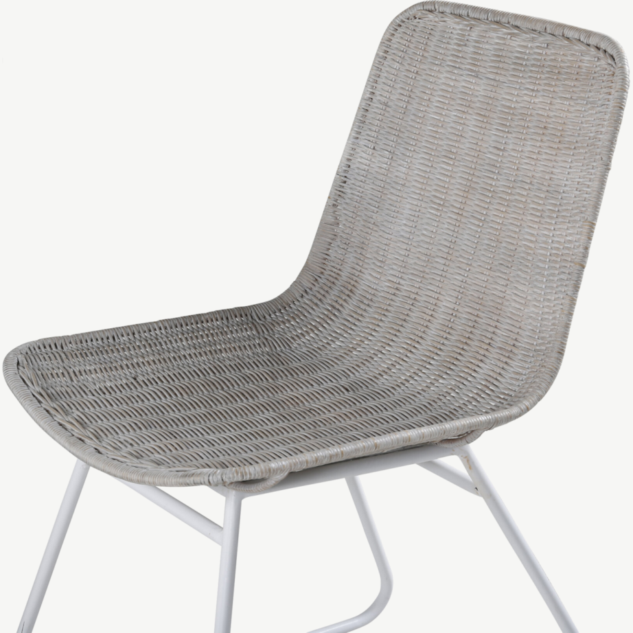 Ümmargune terrazzo söögilaud Razzia valgete rotangtoolidega Cirebon sarjast (ø106 cm), GR826 – 3