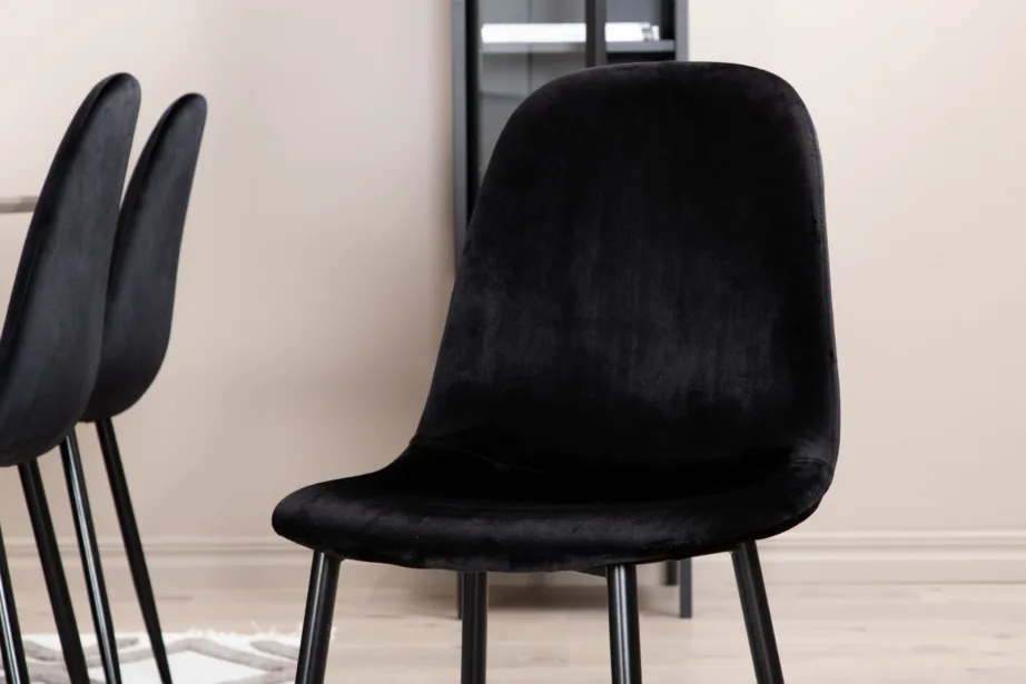 Hall ristkülikukujuline söögilaud Piazza ja musta velvetkattega Polar tool, GR22262 – 11