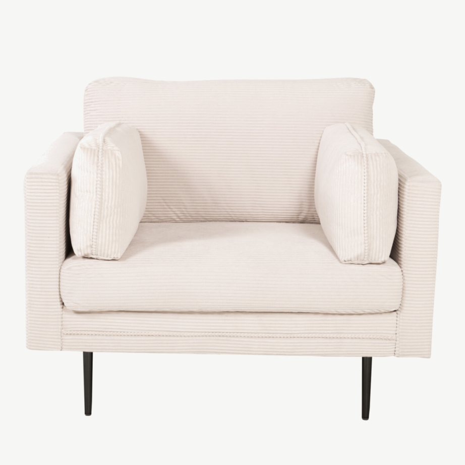 Hele beež manchester-kangast tugitool Boom (kuldsete jalgadega), GR19268 – 2