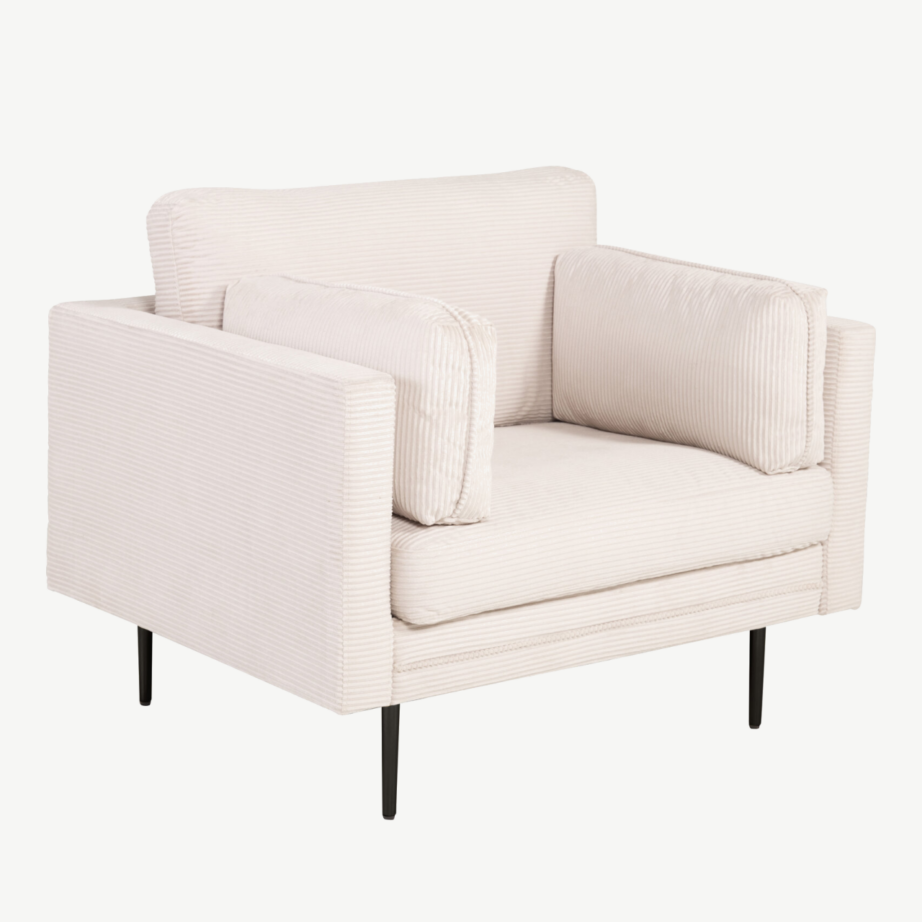 Hele beež manchester-kangast tugitool Boom (kuldsete jalgadega), GR19268 – 4