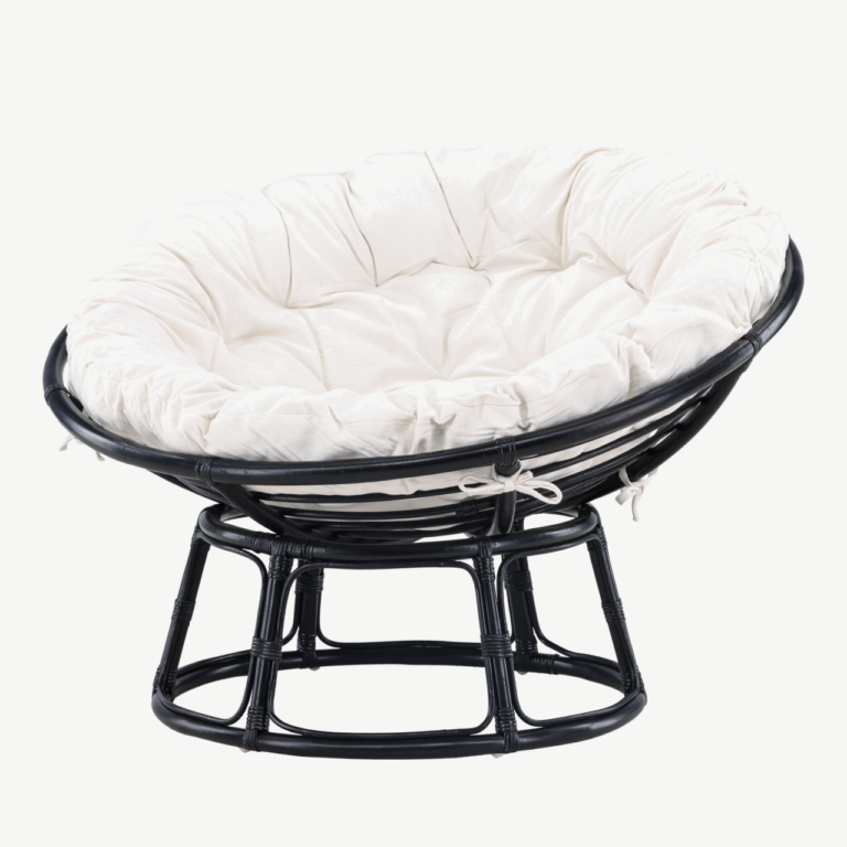 Hele polüesterpadjaga must rotangist lounge-tool Bonnie (115 × 101 × 91 cm) - 8184-100