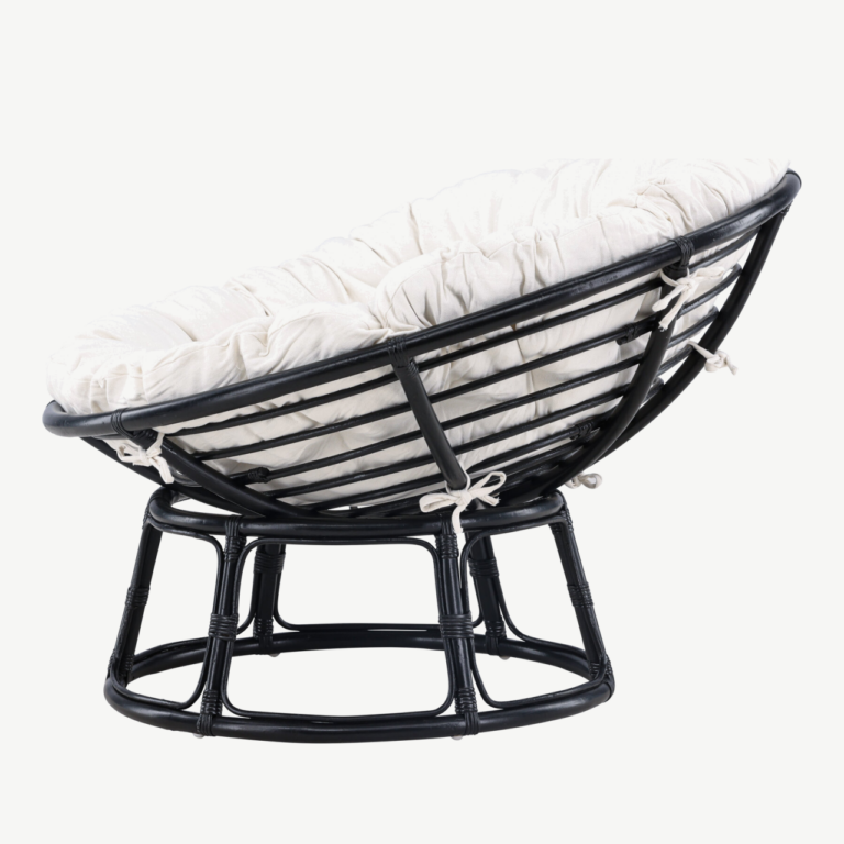 Hele polüesterpadjaga must rotangist lounge-tool Bonnie (115 × 101 × 91 cm) - 8184-100
