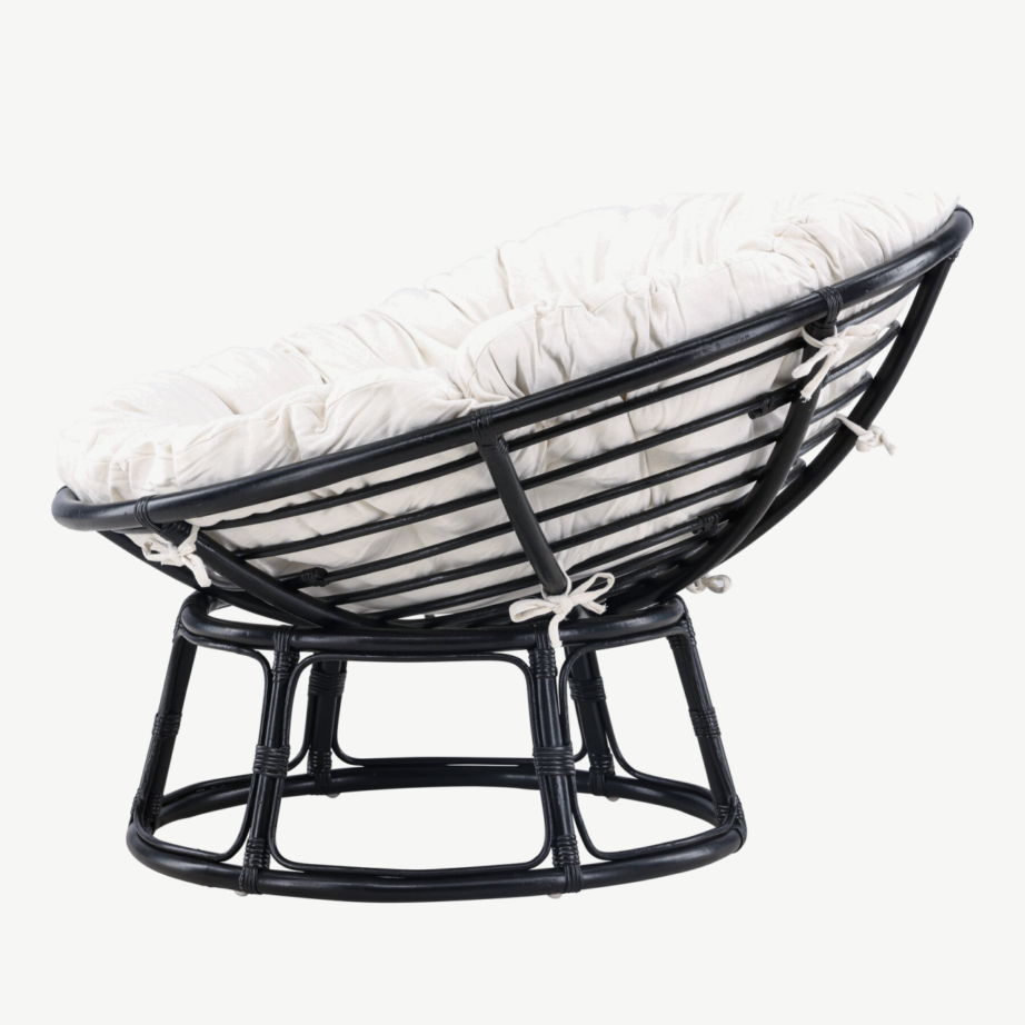 Hele polüesterpadjaga must rotangist lounge-tool Bonnie (115 × 101 × 91 cm), 8184-100 – 7