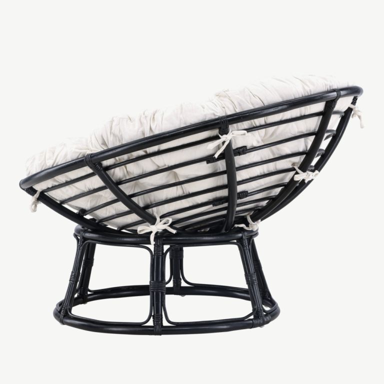 Hele polüesterpadjaga must rotangist lounge-tool Bonnie (115 × 101 × 91 cm) - 8184-100