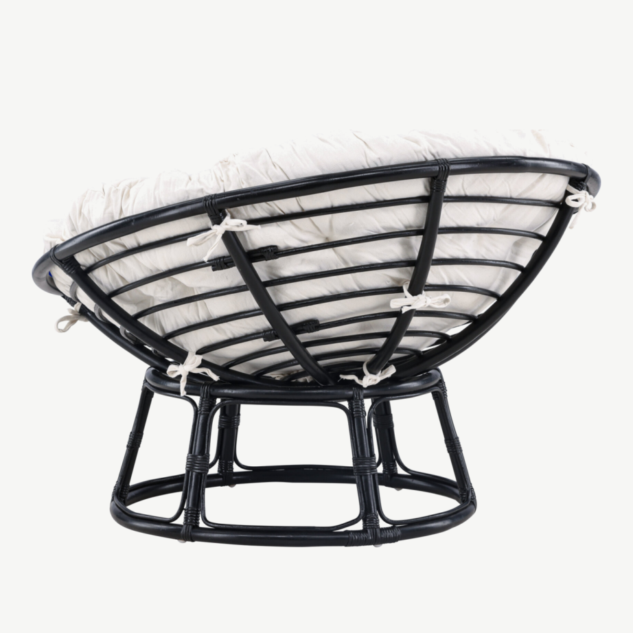 Hele polüesterpadjaga must rotangist lounge-tool Bonnie (115 × 101 × 91 cm), 8184-100 – 9