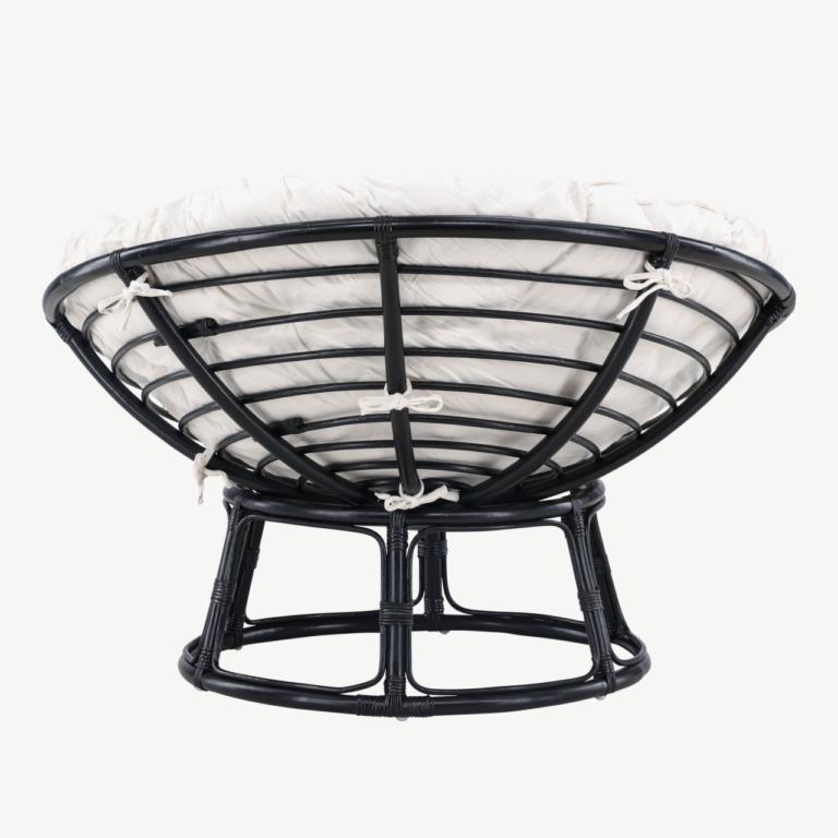 Hele polüesterpadjaga must rotangist lounge-tool Bonnie (115 × 101 × 91 cm) - 8184-100