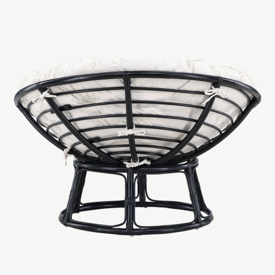 Hele polüesterpadjaga must rotangist lounge-tool Bonnie (115 × 101 × 91 cm), 8184-100 – 10