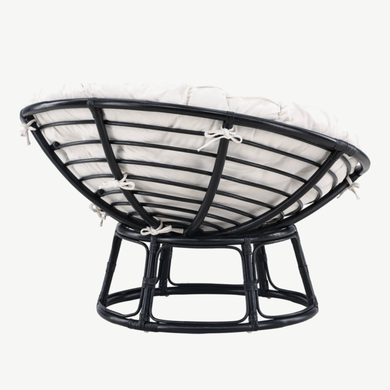 Hele polüesterpadjaga must rotangist lounge-tool Bonnie (115 × 101 × 91 cm) - 8184-100