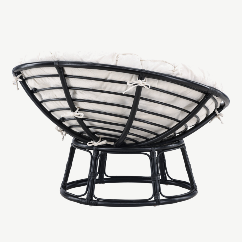 Hele polüesterpadjaga must rotangist lounge-tool Bonnie (115 × 101 × 91 cm), 8184-100 – 11