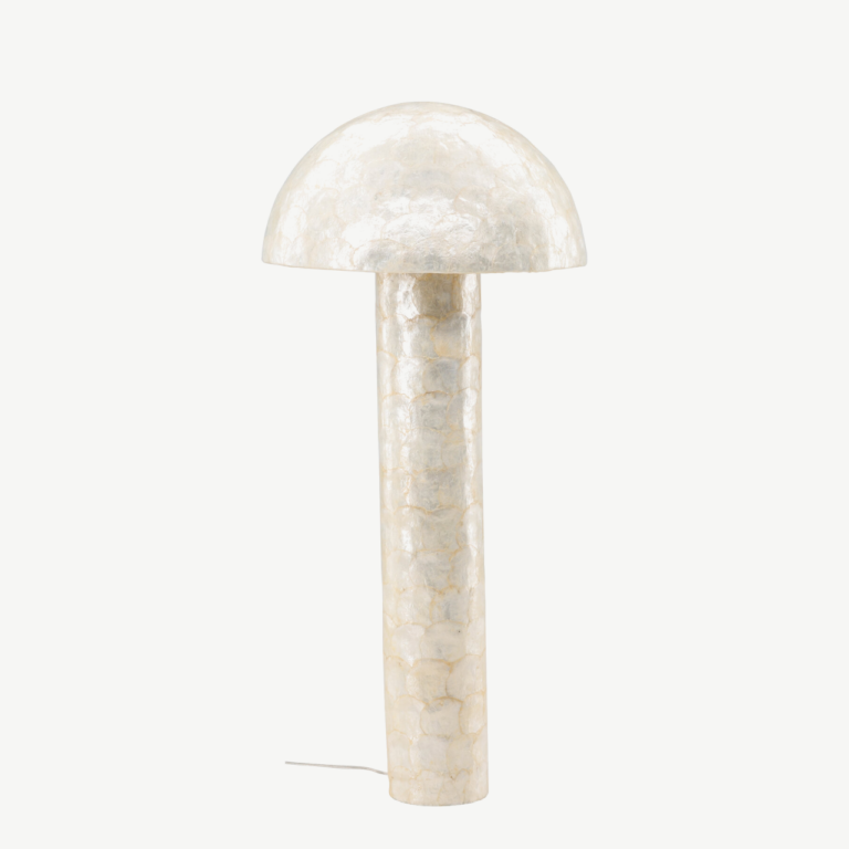 Helehall Capiz materjalist põrandalamp Lindön, ø55 cm - 61812-111