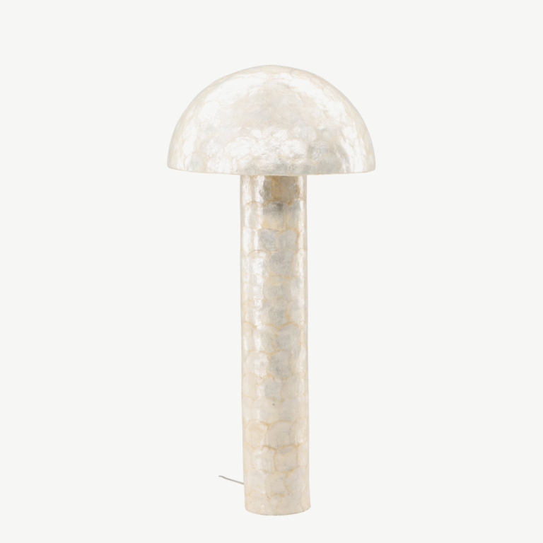Helehall Capiz materjalist põrandalamp Lindön, ø55 cm - 61812-111