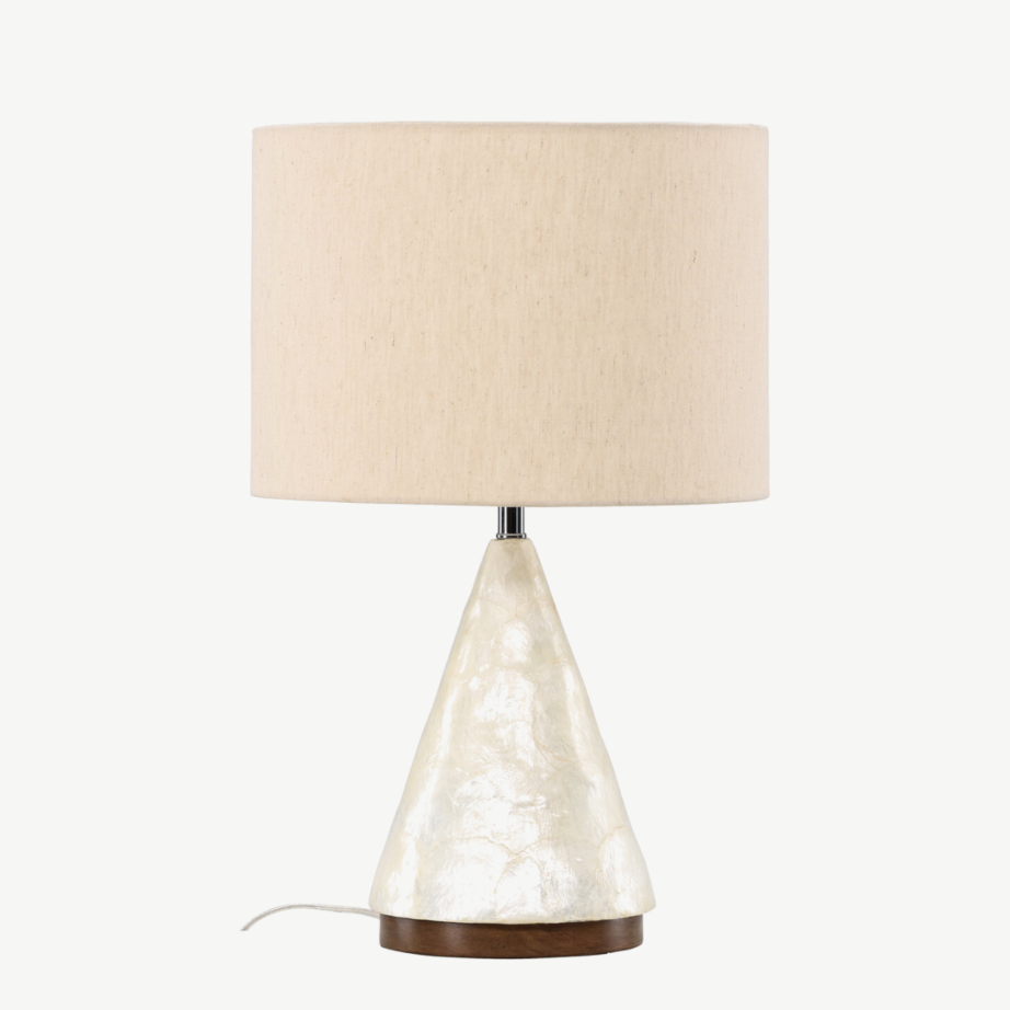 Helehall capiz-alusega laualamp Donsö (ø35cm, džuudist lambivari), 61809-111 – 3