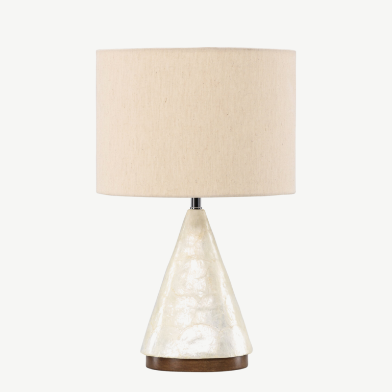 Helehall capiz-alusega laualamp Donsö (ø35cm, džuudist lambivari) - 61809-111
