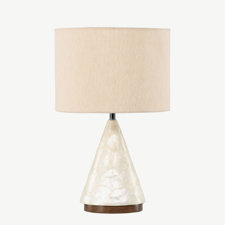 Helehall capiz-alusega laualamp Donsö (ø35cm, džuudist lambivari) - 61809-111
