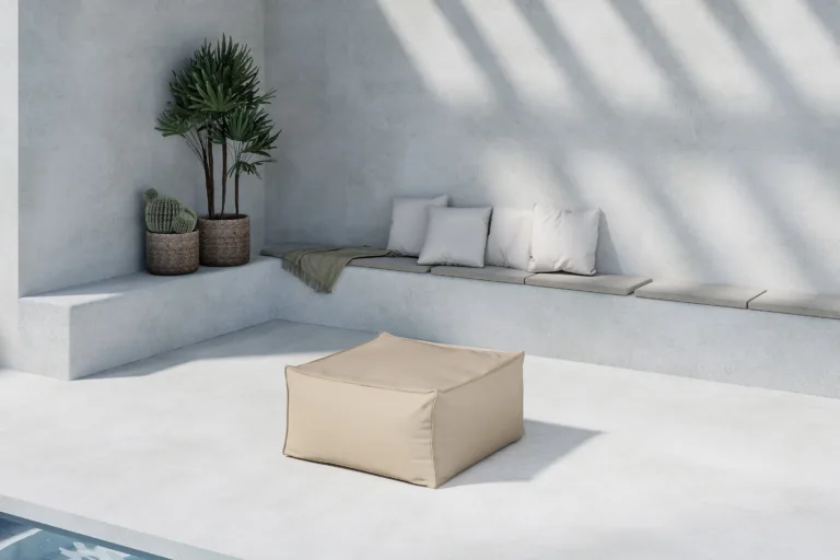 Ilmastikukindel beež terrassitumba Rambo, olefiin, 85 × 85 × 40 cm - 9783-666
