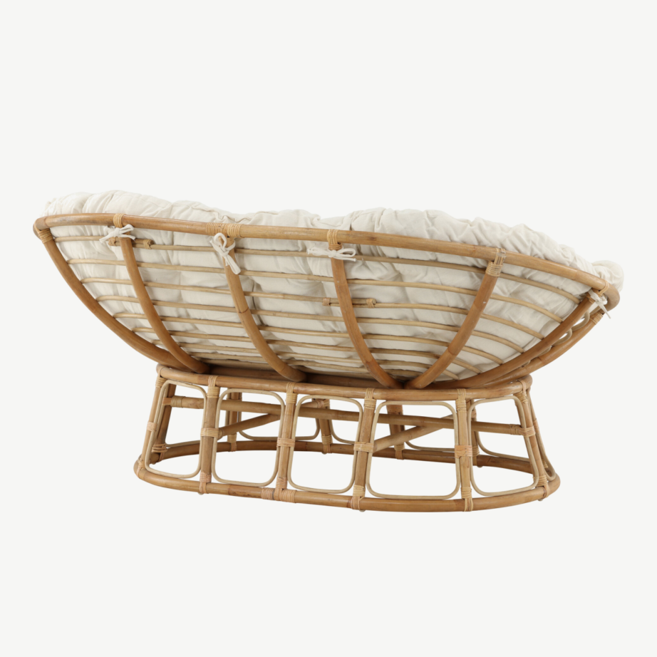 Kahekohaline rotangist lounge-tool Mamasan, loodusliku raami ja heledusega pehme padjaga, 3107-101 – 13