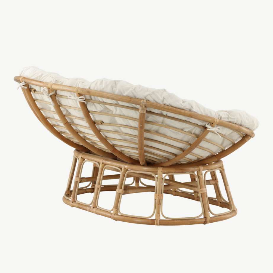 Kahekohaline rotangist lounge-tool Mamasan, loodusliku raami ja heledusega pehme padjaga, 3107-101 – 14