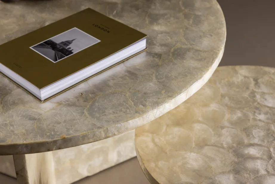 Kaheosaline kapizist diivanilauakomplekt Smögen, helehall ümmargune laudade komplekt, GR24622 – 8