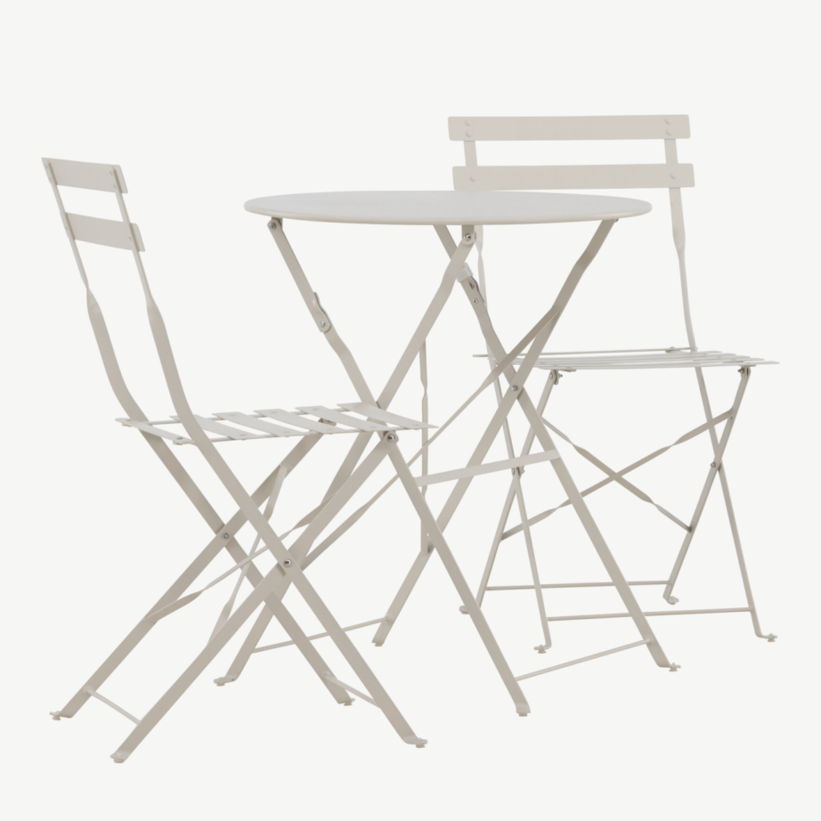 Kokkupandav terasest aiakomplekt Tao Cafe (beež, laud ja 2 tooli), 9790-222 – 3