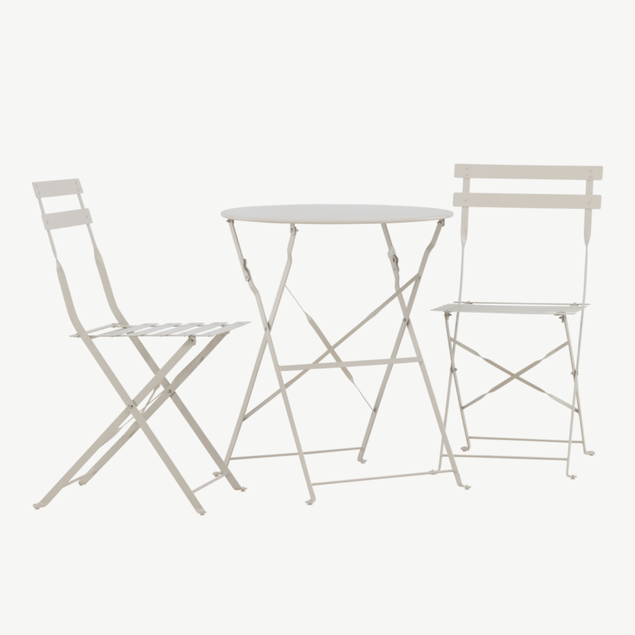 Kokkupandav terasest aiakomplekt Tao Cafe (beež, laud ja 2 tooli), 9790-222 – 4