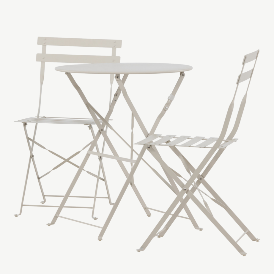 Kokkupandav terasest aiakomplekt Tao Cafe (beež, laud ja 2 tooli), 9790-222 – 6