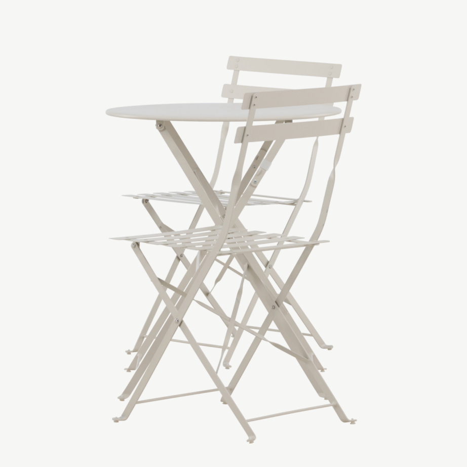 Kokkupandav terasest aiakomplekt Tao Cafe (beež, laud ja 2 tooli), 9790-222 – 7