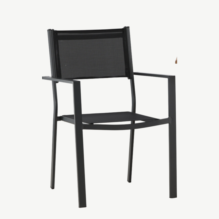 Kokkupandav tiigipuust aiamööbli komplekt Ghana, laud 70x70 cm ja 2 musta Copacabana tooli - GR22781