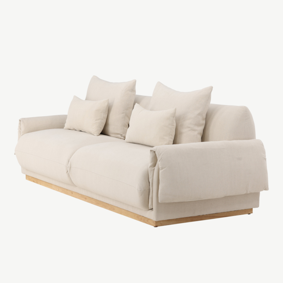 Kolmekohaline beež linasegukangaga diivan Mollösund (tammepuidust jalad), 61803-256 – 6