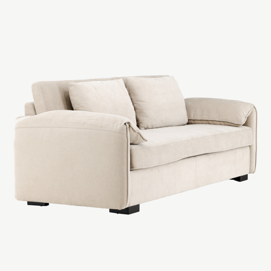 Kolmekohaline diivan Malva (beež polüester, mustad jalad), 61207-103 – 3