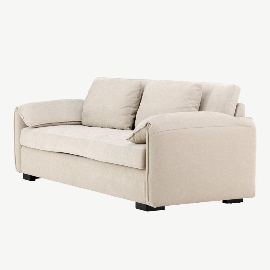 Kolmekohaline diivan Malva (beež polüester, mustad jalad), 61207-103 – 6