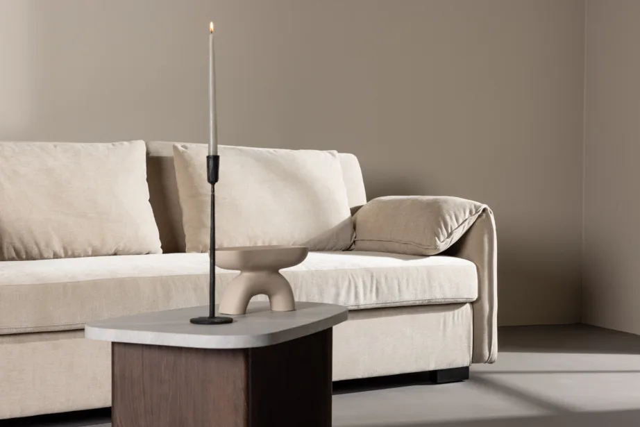 Kolmekohaline diivan Malva (beež polüester, mustad jalad), 61207-103 – 9