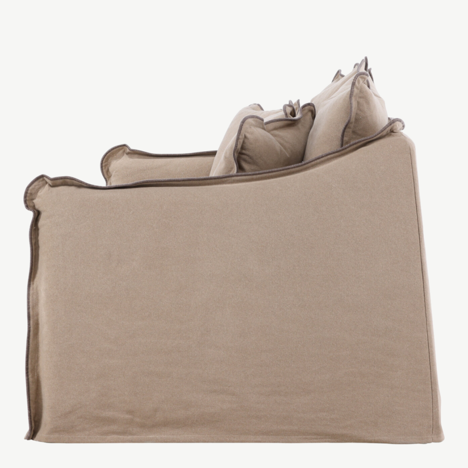 Kolmekohaline puuvillakattega diivan Oskarshamn (beežikaspruun, mustad puidust jalad), 61799-103 – 7