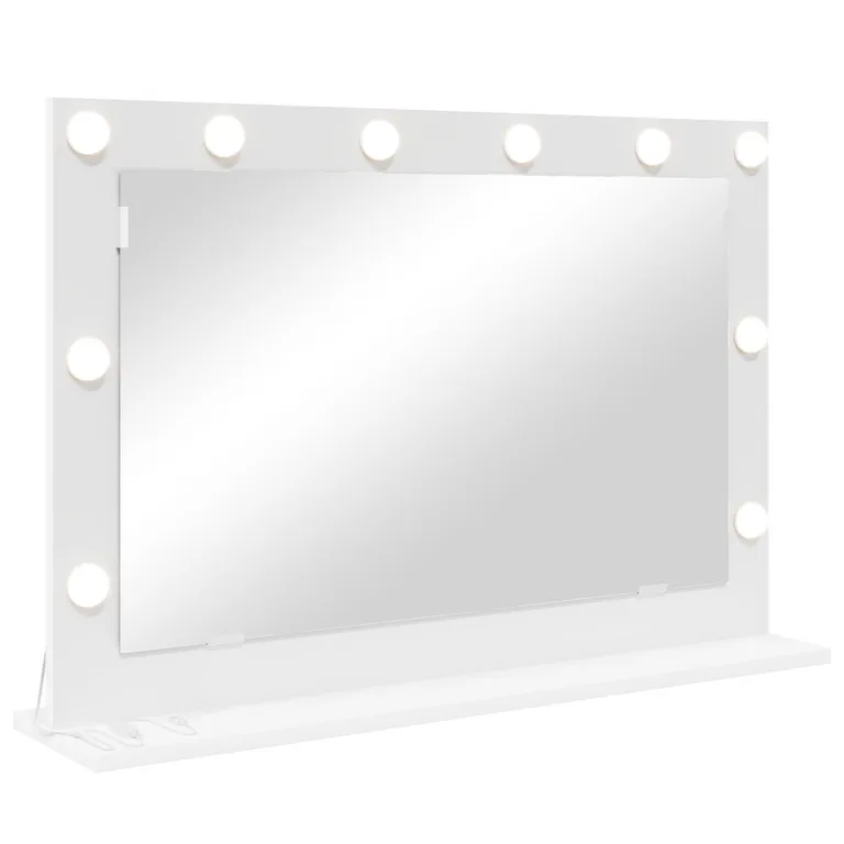 LED-valgustitega peegel Valge 80x55x18 cm