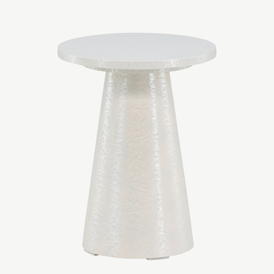 Läikiv valge ümmargune abilauake Lanzo (MDF, ø35×45 cm), 62042-888 – 3