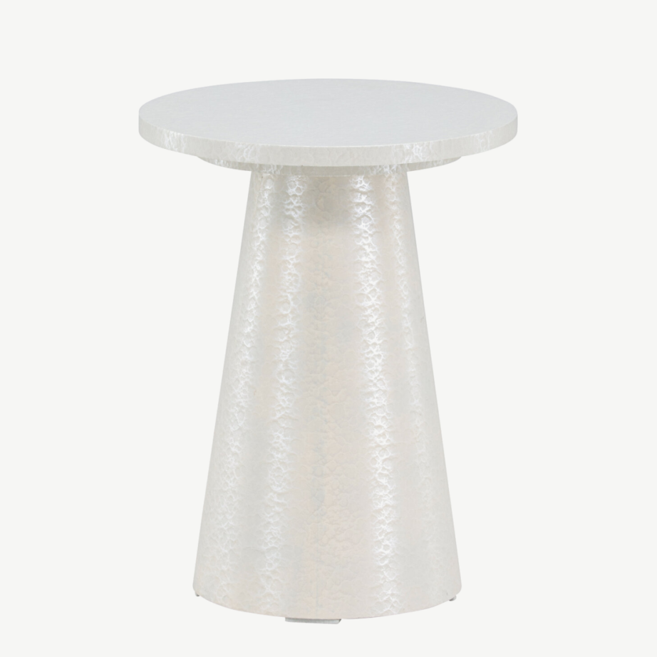 Läikiv valge ümmargune abilauake Lanzo (MDF, ø35×45 cm), 62042-888 – 4