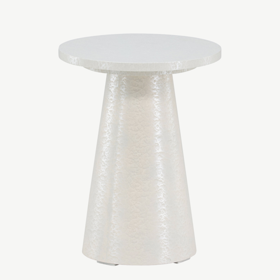 Läikiv valge ümmargune abilauake Lanzo (MDF, ø35×45 cm), 62042-888 – 5