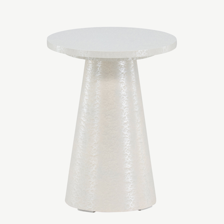 Läikiv valge ümmargune abilauake Lanzo (MDF, ø35×45 cm), 62042-888 – 7