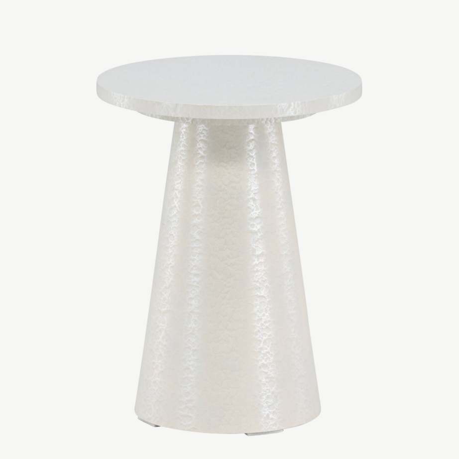 Läikiv valge ümmargune abilauake Lanzo (MDF, ø35×45 cm), 62042-888 – 8