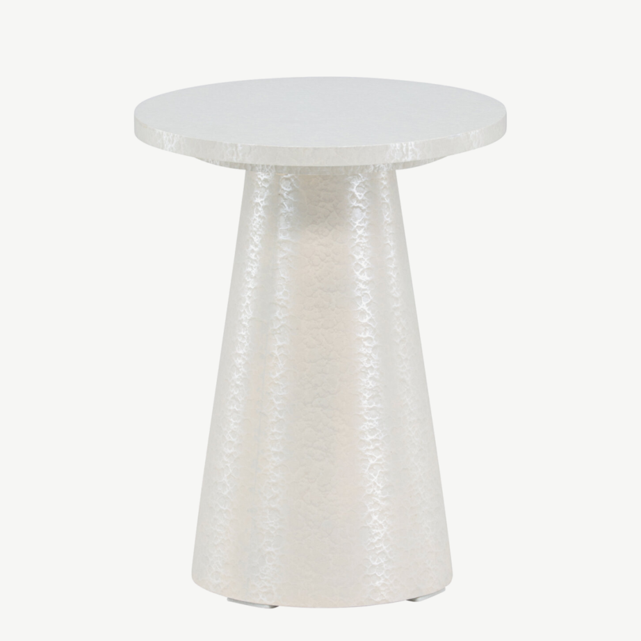 Läikiv valge ümmargune abilauake Lanzo (MDF, ø35×45 cm), 62042-888 – 9