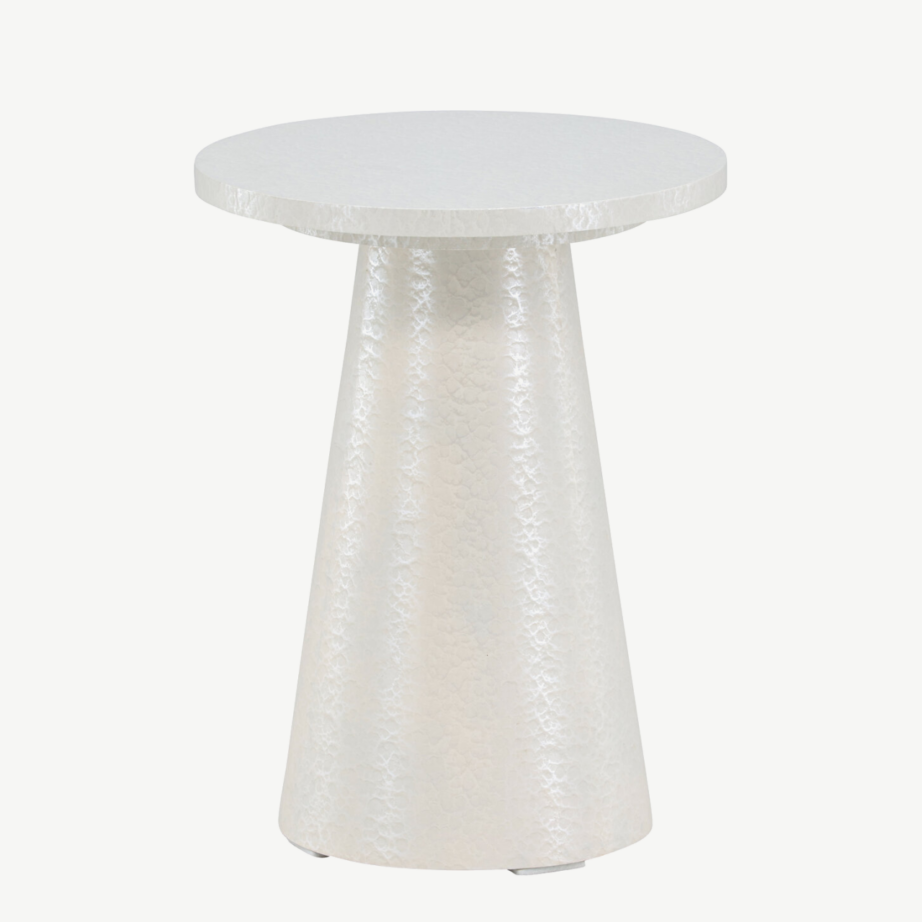 Läikiv valge ümmargune abilauake Lanzo (MDF, ø35×45 cm), 62042-888 – 10