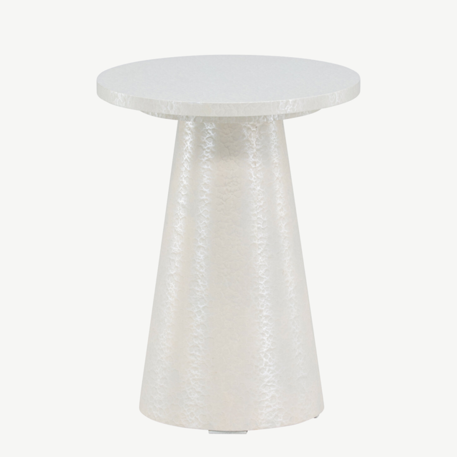 Läikiv valge ümmargune abilauake Lanzo (MDF, ø35×45 cm), 62042-888 – 11