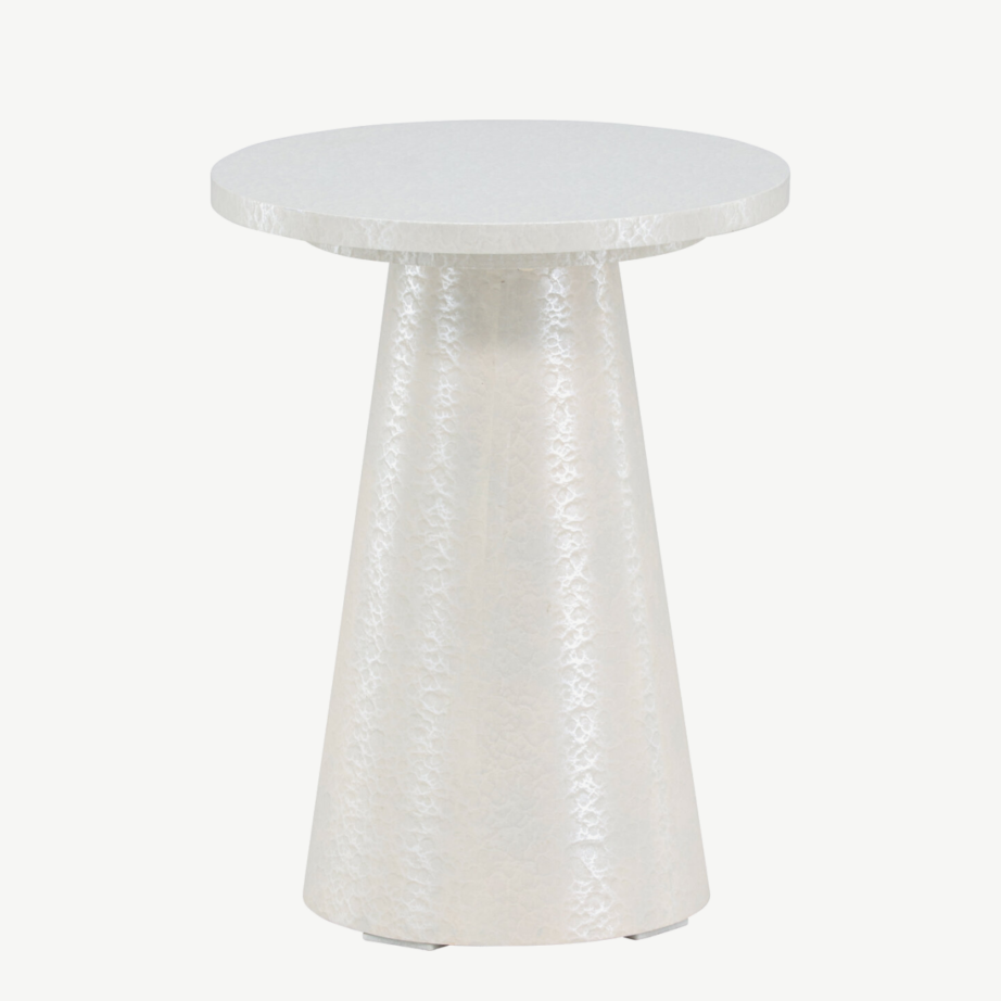 Läikiv valge ümmargune abilauake Lanzo (MDF, ø35×45 cm), 62042-888 – 12