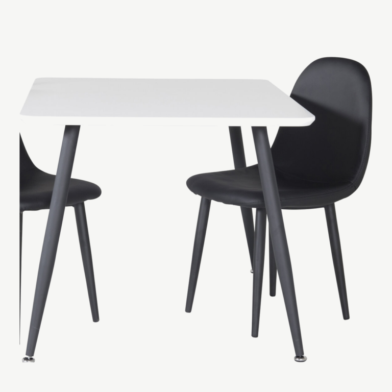 Laste söögilaud ja toolid Polar (valge MDF, must PU) - GR24151